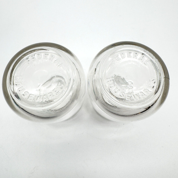 Vintage Federal Housewares Salt Pepper Shakers Light Blue Tops - Picture 5 of 7